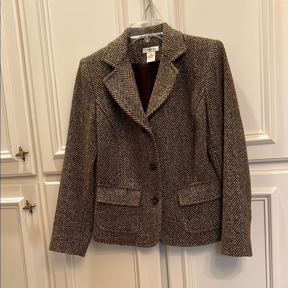 Vintage Harold's Brown Tailored Blazer with Notched Lapel